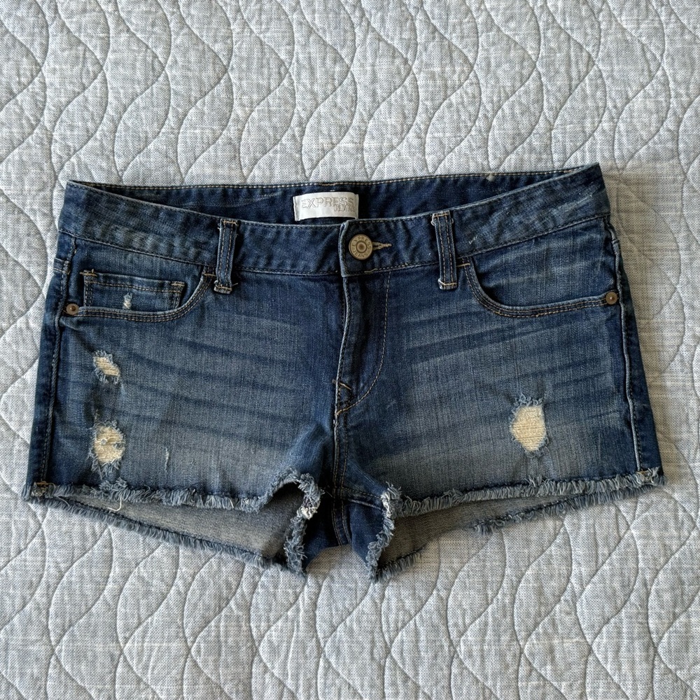 Express Distressed Jean Shorts